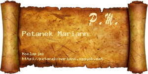 Petanek Mariann névjegykártya